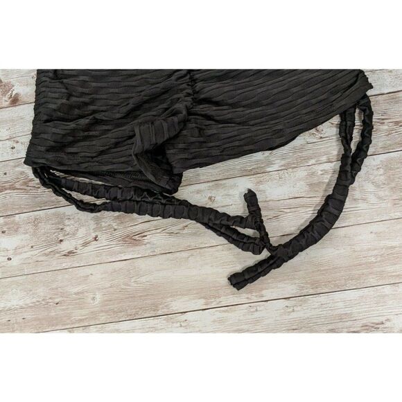 Retro Gong Womens S Black Butt Lifting Tummy Control Legging Textured Yoga Short - Picture 3 of 8